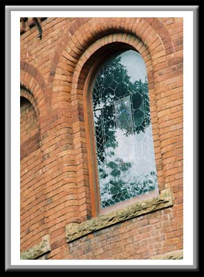 CU 010 Relfection in window, Cornell University Ithaca New York